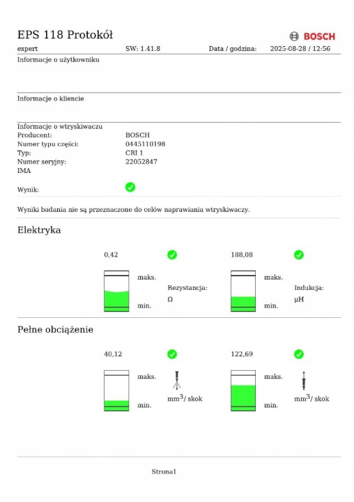MERCEDES VANEO W414 1.7CDI INJECTEUR BOSCH 0445110198 TEST