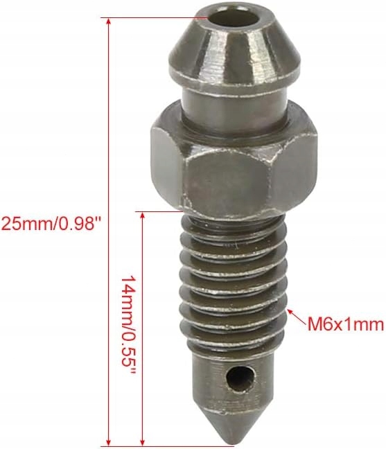 2 PIÈCES VIS ODPOWIETRZAJACA M6 X 1MM AVEC EMBOUT VERS MOTOCYCLETTE