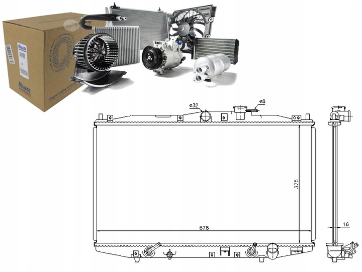 NIS/63345/ZAPS NISSENS RADUADOR DEL MOTOR HONDA ACCORD VI 2.0/3.0 