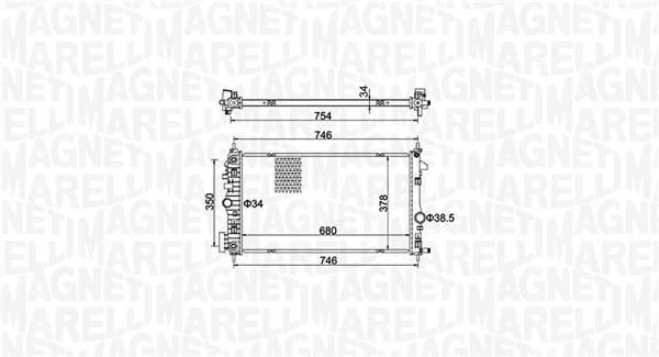 MAGNETI MARELLI 350213152300 RADIATEUR SYSTÈME REFROIDISSEMENT MOTEUR