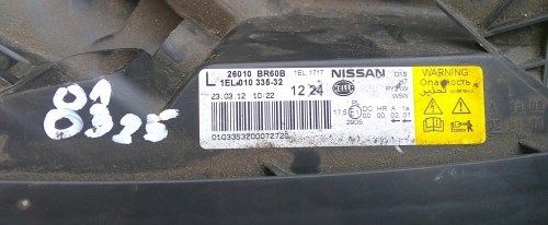 NISSAN QASHQAI J10 LIFT XÉNON DROITE AVANT PHARE ORIGINAL 1EL010335-32