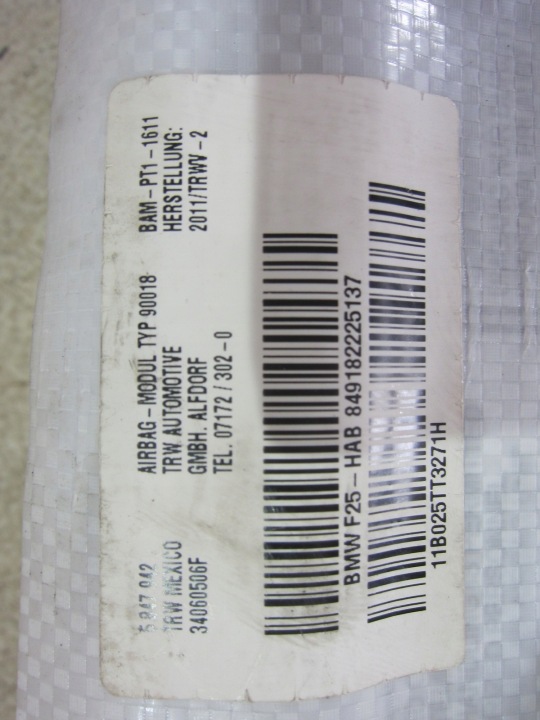 BMW F25 X3 COUSSIN AIRBAG RIDEAU GAUCHE DROIT 9182225