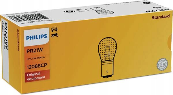 PHILIPS LUZ PR21W 12V 21W BAW15S ROJO (FORD, OPEL, CITROEN, SAAB) 