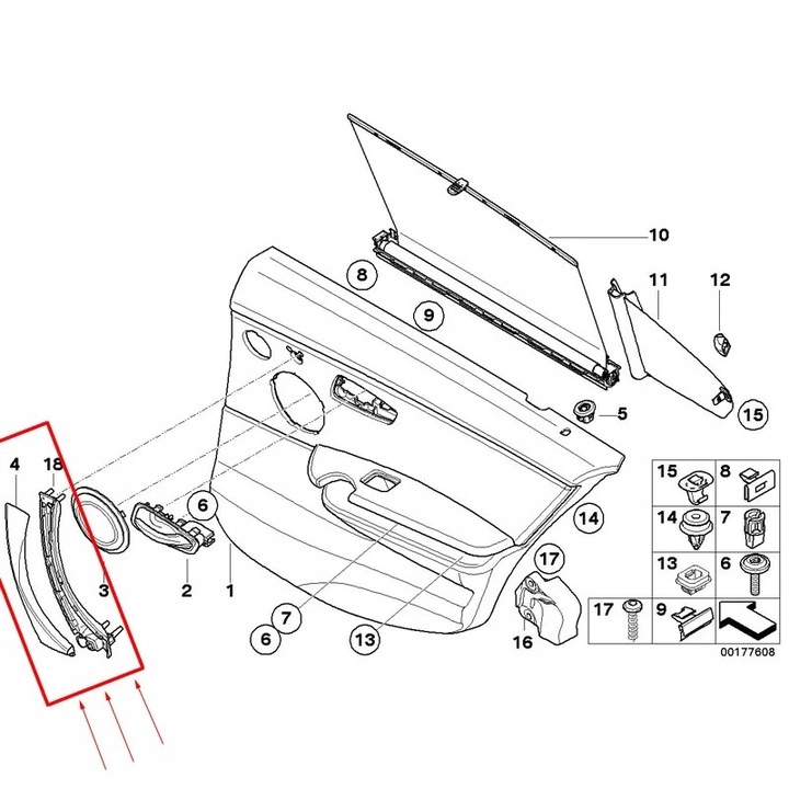 HANDLE BRACKET DOOR RIGHT FOR BMW E90 E91 E93 E92 