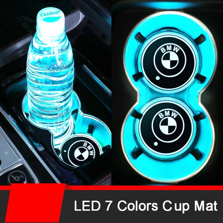 ALMOHADA PARA TAZA AUTO DIODO LUMINOSO LED BMW 