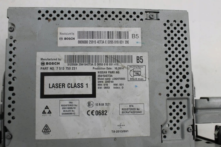 NISSAN QASHQAI J11 RADIO CD NAVIGATION 259154ET3A