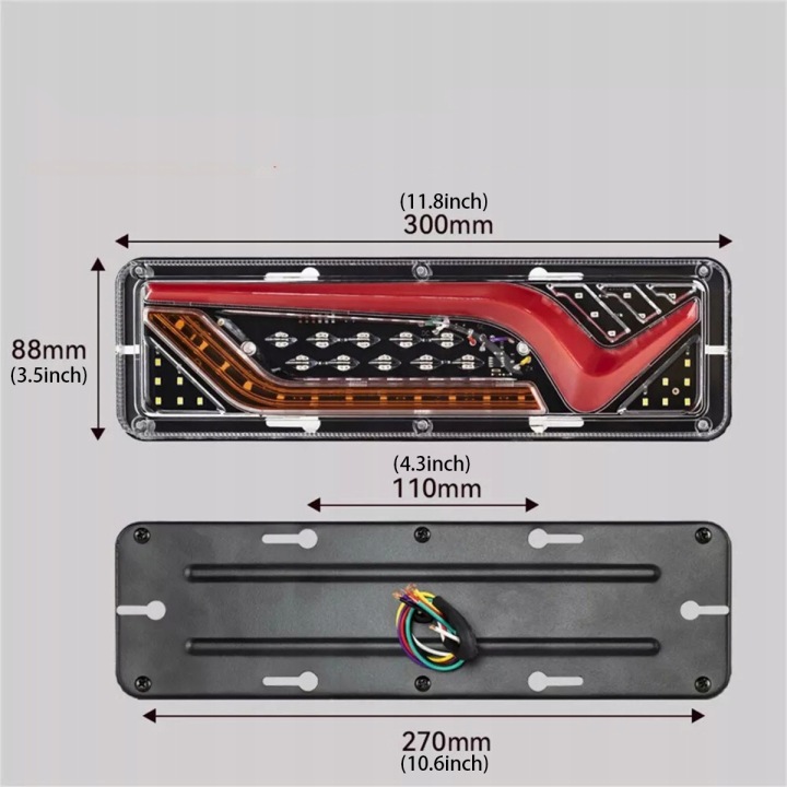 2PCS FEUX ARRIÈRE COMBINÉ LED REMORQUE TRACTEUR REMORQUE 12/24V KIT