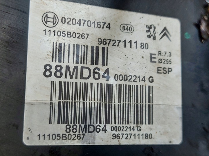 PEUGEOT RCZ 1.6 THP 10R SERVO FREIN 9672711180 0204701674