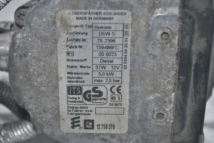 WEBASTO CALEFACCIÓN POSTOJOWE SAAB 9-3 1.9 TID 12758379 