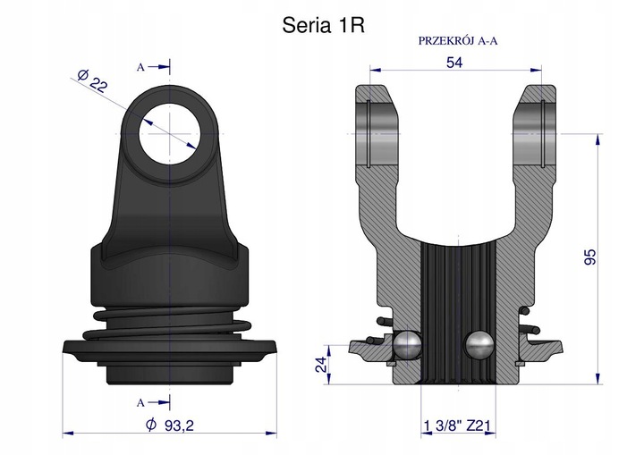 WIDLAK DE EJE Z PIERSCIENIEM 1 3/8 Z21 - 22X54 SERIE 1R WARYNSKI [WR217122] 