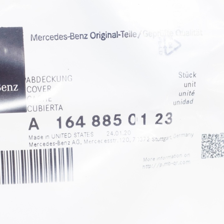 MERCEDES-BENZ M-CLASS W164 REAR PARE-CHOCS TOW HOOK EYE COVER A1648850123
