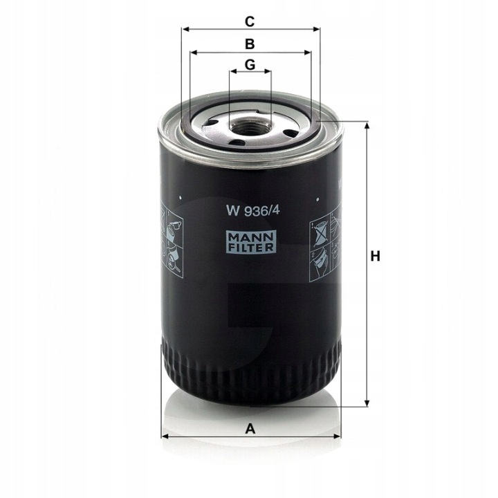FILTRE HUILES MANN-FILTER DANS 936/4 W9364