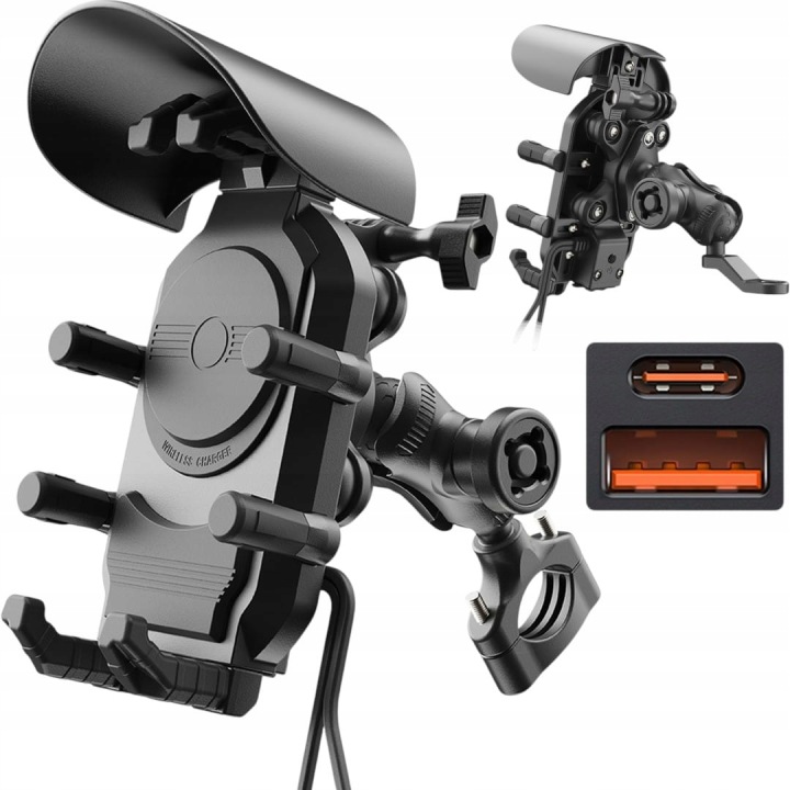 MOTOCYCLETTE POIGNÉE TÉLÉPHONE FREEDCONN MC39 ANTYWIBRACYJNY CHARGEMENT USB-C