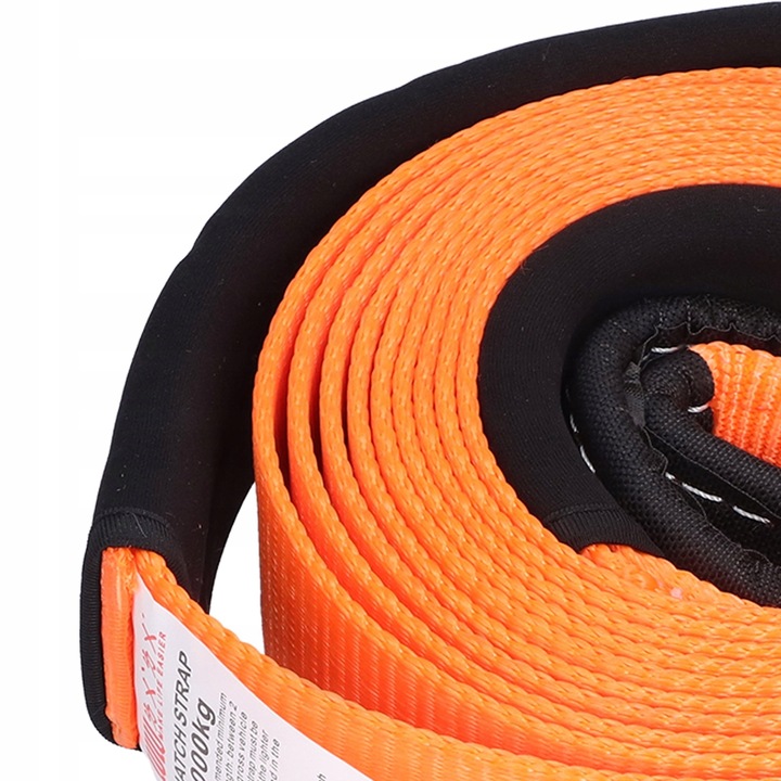 CABLE HOLOWNICZA PAS GANCHO DE REMOLQUE LINA PARA AUTO 5M 5T COLOR NARANJA 