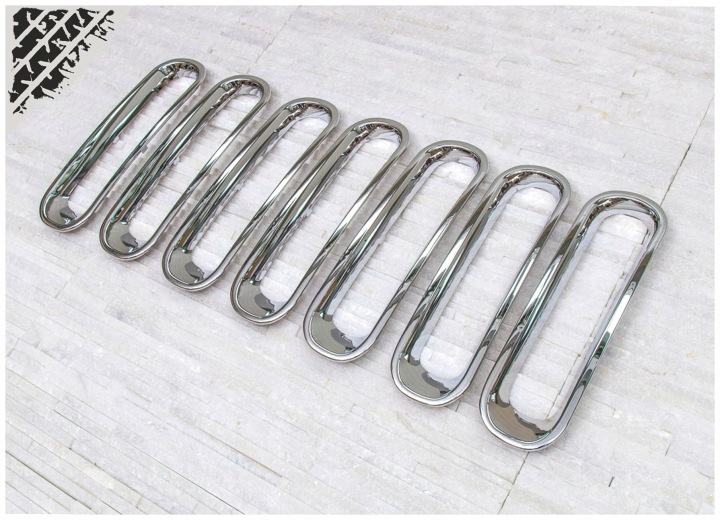 WRANGLER CHROMÉ REVÊTEMENTS SUR GRILLE JEEP 2007+