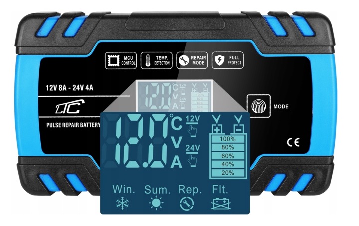 CHARGEUR AUTOMOBILE AUTOMATIQUE AVEC FONCTION RÉPARATION 12V 24V GRATUIT