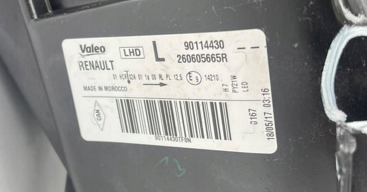 PROJECTEUR GAUCHE PHARE AVANT EUROPE 90114430 DACIA SANDERO 2 II LIFT 17-20