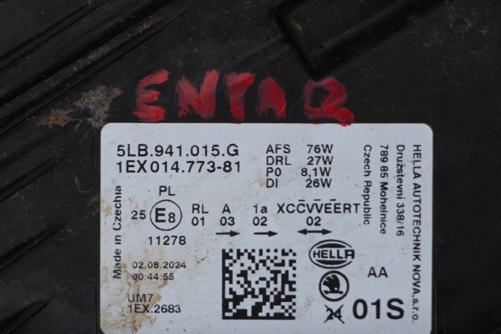 SKODA ENYAQ IV 5LB 5LA 2020- PHARE GAUCHE AVANT AVANT GAUCHE AVEC 24R EUROPE