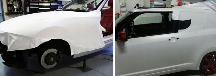 FILM WHITE MATTE OKLEINA WHITE MATTE PILLAR BODY SILLS HOOD ROOF AUTOMOTIVE 