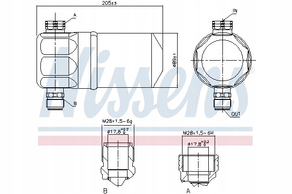 DÉSHYDRATEUR CLIMATISATION NISSENS 8A0820191AB 8D082019