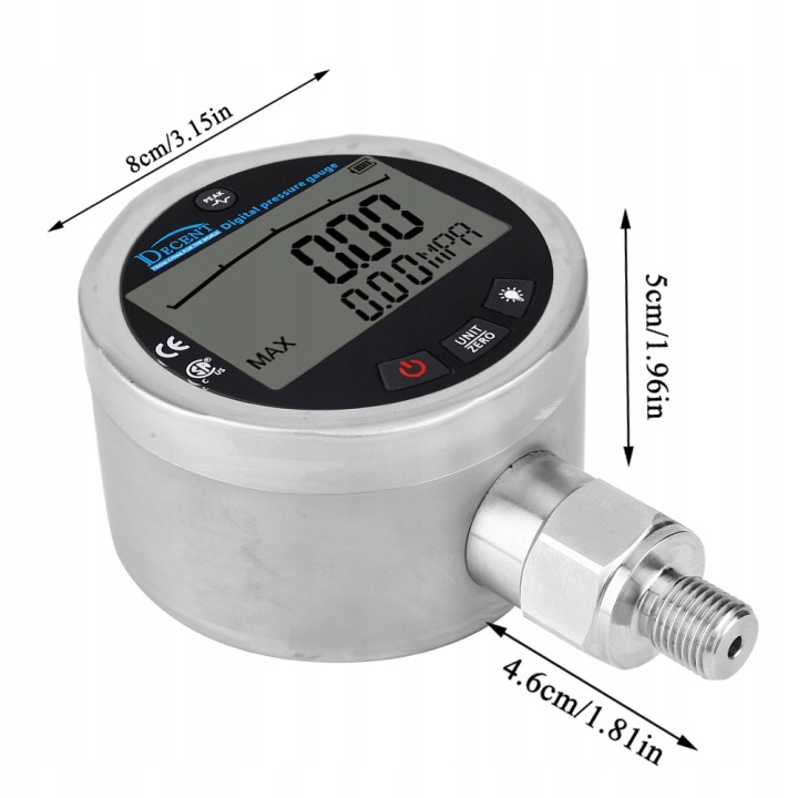 MANOMÈTRE HYDRAULIQUE NUMÉRIQUE G1/4 GAMME 0-400BAR MESURE PRESSION