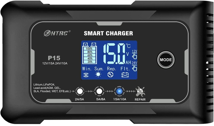 RECTIFICADOR PARA BATERÍA AUTÓMATA SMART 12/24V DISPOSITIVO DE CARGA 