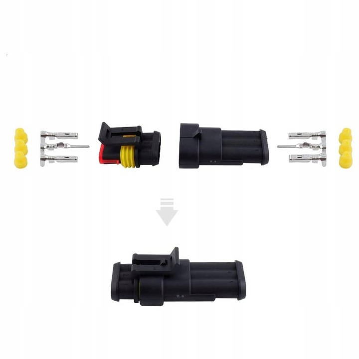 CONNECTOR JACKPLUG CONNECTION HERMETIC SUPERSEAL FOR CAR AUTO 3 PIN 1.5 