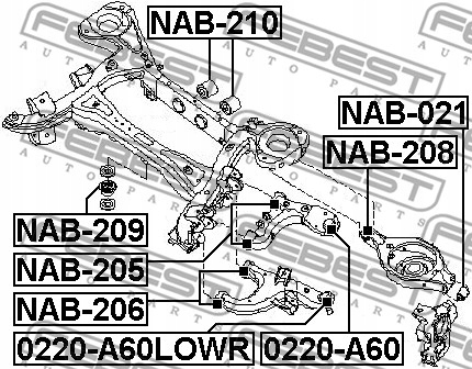 FEBEST NAB-205 COJINETE AMORTIGUADOR 