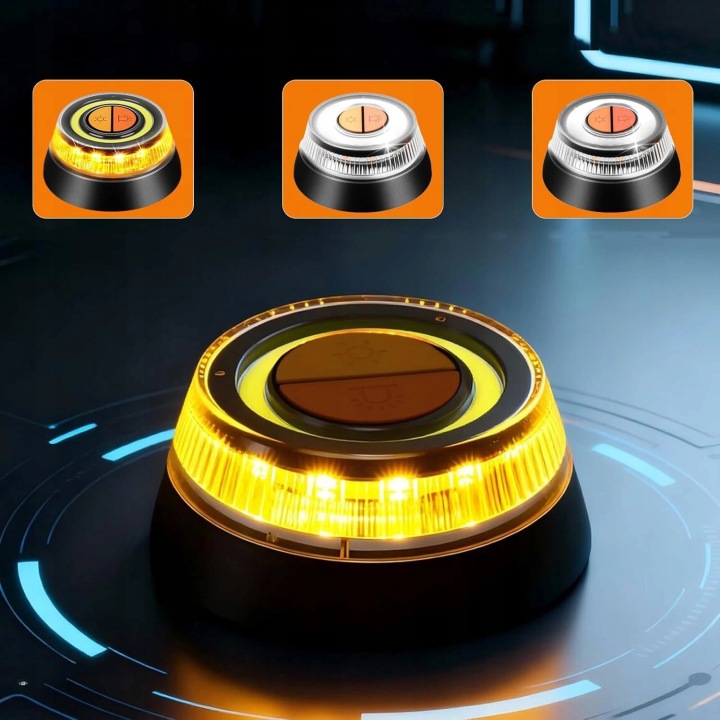 PHARE AVERTISSEMENT V16 DISQUE FLARA ROUTIÈRE LED AIMANT 9 TRYBOW PUISSANT BARRE LED