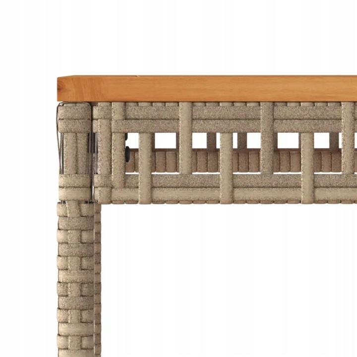 VIDAXL TABLE OGRODOWY, MIESZANY SANS 38X38X42 CM, POLIRATTAN I AKACJA