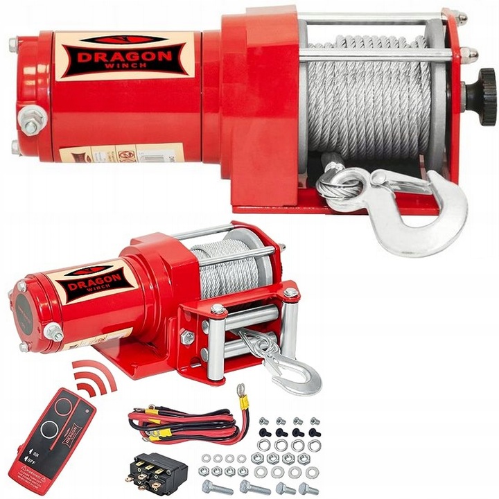 PREMIUM WYCIAGARKA ELÉCTRICA DRAGON WINCH 2500ST 1133KG CONTROL REMOTO 0,9KM 12V 