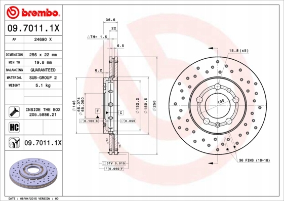 DISCOS ZAPATAS PARTE DELANTERA BREMBO VW POLO 