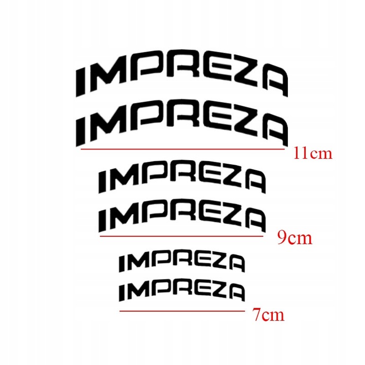 PEGATINAS SUBARU IMPREZA SOPORTES ZESTAW-CZARNY 