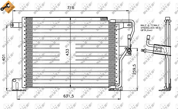 CONDENSADOR DE ACONDICIONADOR JEEP GRAND CHEROKE 91- 