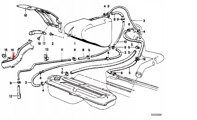 BMW 3 E30 FUEL BREATHER LINE COVER 316 1.8 PETROL 16131179011 OEM
