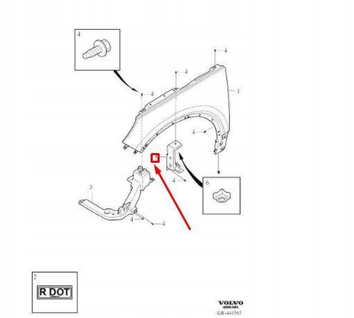SUPPORT GARDE-BOUE AVANT DROIT VOLVO C40 XC40 ORIGINAL 31469375