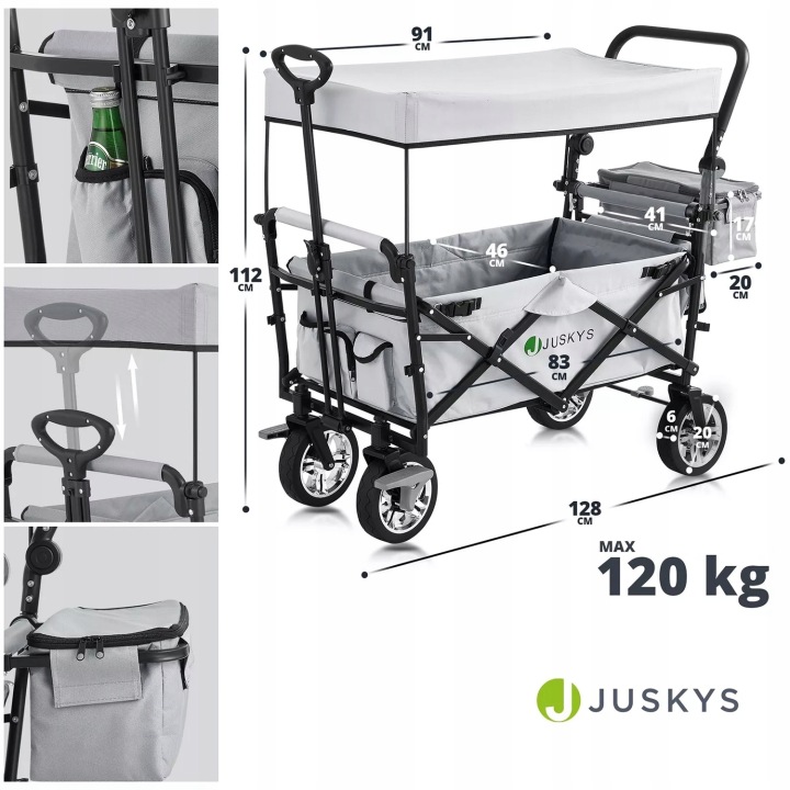 PLIABLE CHÂSSIS DE TRANSPORT VISIÈRE SAC TOURISTIQUE PLAZOWY CENDRE