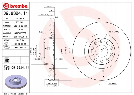 DISCOS ZAPATAS PARTE DELANTERA BREMBO AUDI A8 4.2 QUATTRO 