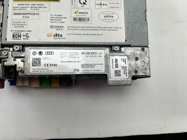AUDI A3 S3 8V 2018 AVANT PANNEAU AUTORADIO CD/DVD/GPS