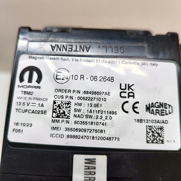 ALFA ROMEO STELVIO 2024 MODULE CONTRÔLEUR GPS
