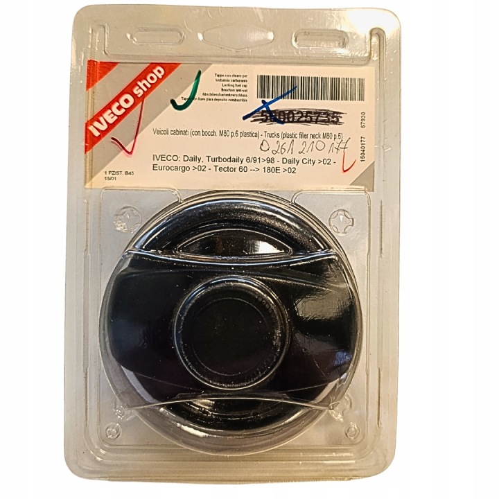 BOUCHON GOULOTTE DE REMPLISSAGE CARBURANTS RÉSERVOIR CLÉ IVECO DAILY 500025735 ORIGINAL