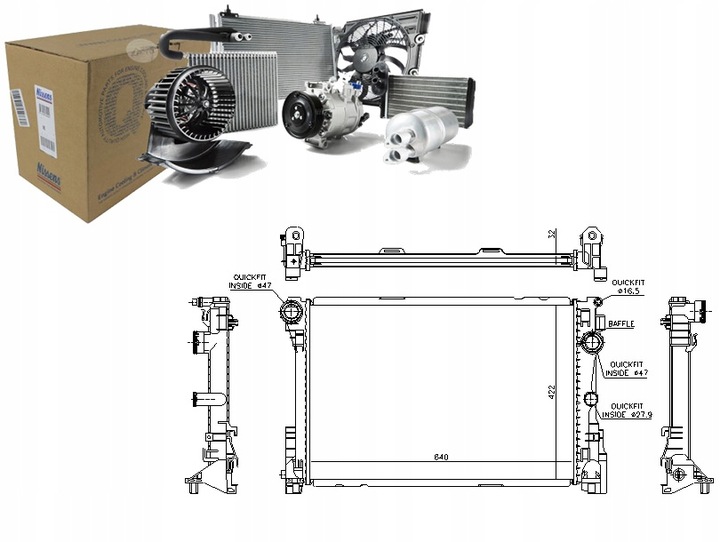 RADIATOR ENGINE NISSENS 120104N MS2575 8MK376701 photo 1 - milautoparts-fr.ukrlive.com