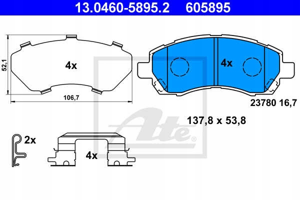 DISCOS ZAPATAS PARTE DELANTERA ATE SUBARU LEGACY II UNIVERSAL 