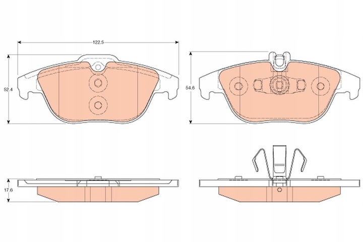 ZAPATAS DE FRENADO DB PARTE TRASERA W204 07-/X204 SOPORTE ALUMINIO GDB2051 