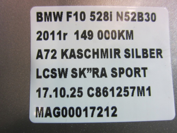 BMW F01 F10 ANTENNE REQUIN GOUPILLE SUR TOIT PROTECTION SPOILER KASCHMIRSILBER A72