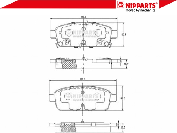 ZAPATAS DE FRENADO CHEVROLET CRUZE OPEL ASTRA 16.2MM 