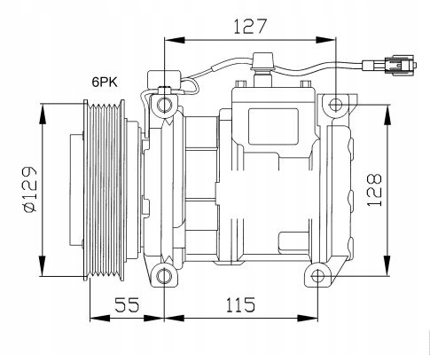 COMPRESOR DE ACONDICIONADOR 10PA17C, DIÁMETRO RUEDAS POLEA 129MM, 12V CHRYSLER 