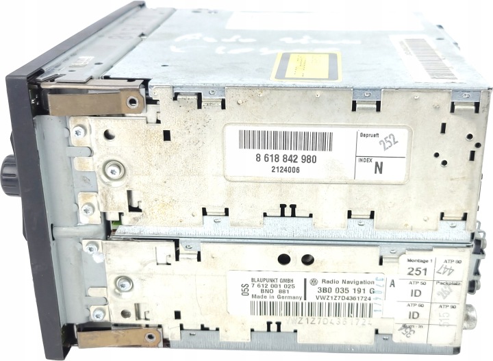 VW PASSAT B5 T5 GOLF IV RADIO NAVIGATION CODE MFD 1 3B0035191G PL MENU