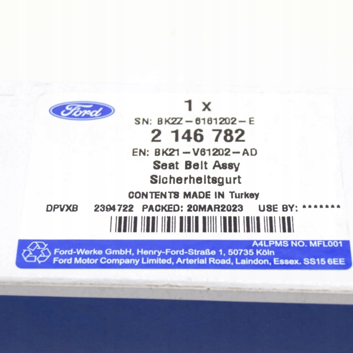 AGRAFE SIÈGES AVANT GAUCHE FORD TRANSIT MK4 LHD 2146782 BK21-V61202-AD