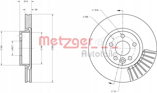 METZGER 6110073 DISCO DE FRENADO 